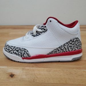 Toddlers Air Jordan 3 Retro (TD) Cardinal Sneakers White Red Size 10c Toddler